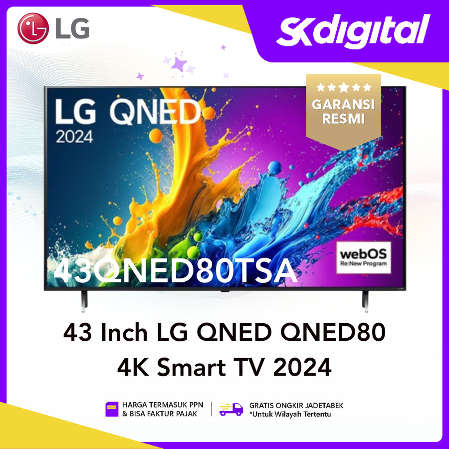 TV LG 43QNED80TSA 43inch smart tv uhd 4K 43QNED new 2024