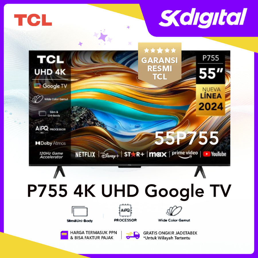 TV TCL 55P755 55 Inch 4K uhd Google TV Dolby Vision 55P755 new