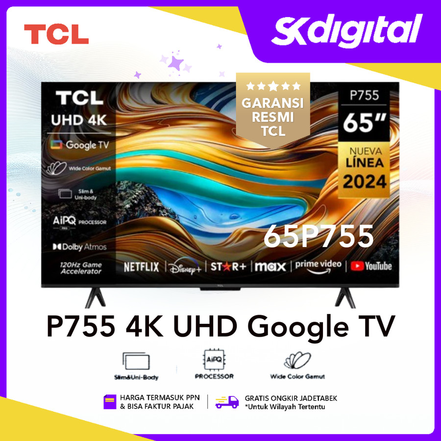 TV TCL 65P755 65 Inch 4K uhd Google TV Dolby Vision 65P755 new