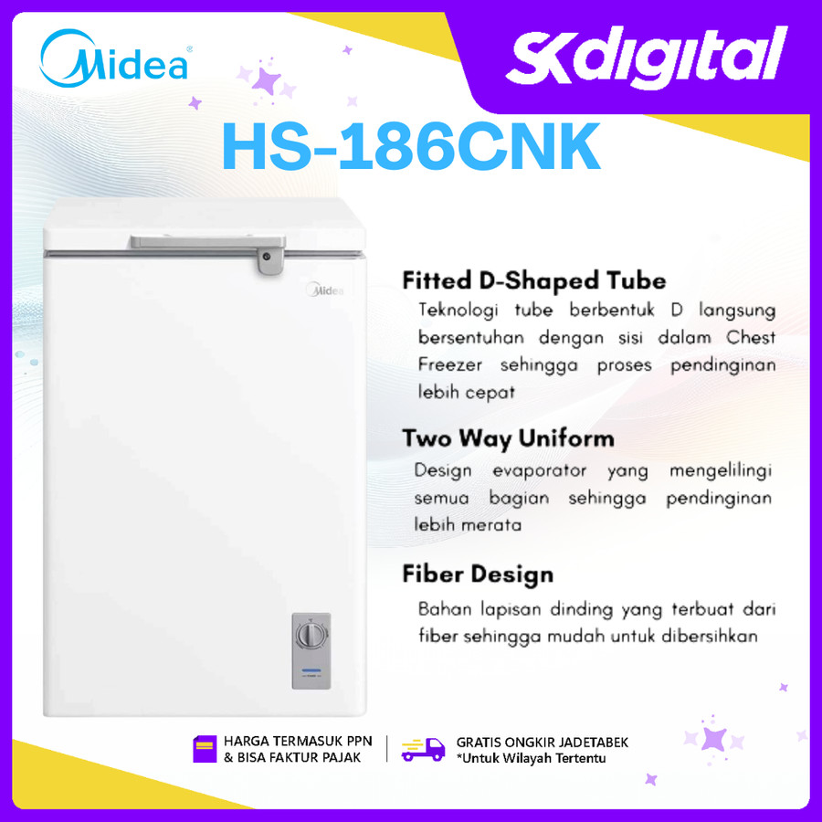 Chest Freezer Midea HS-186CNK Tempat Penyimpanan 149 Liter