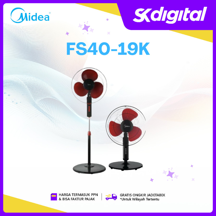 Kipas Angin Midea FS40-19K Standing Fan 16 Inch