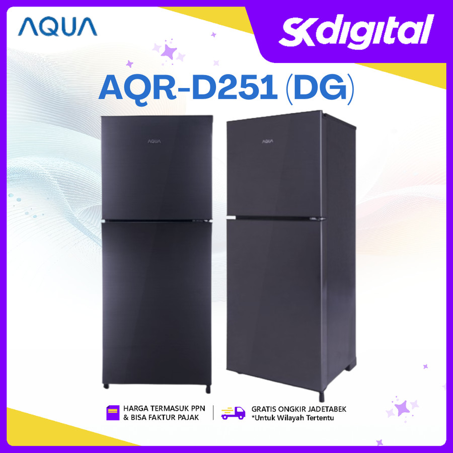 Kulkas Aqua AQR-D251 Kulkas 2 Pintu Small 2 Door Refrigerator AQR-D251(DG) - Image 3