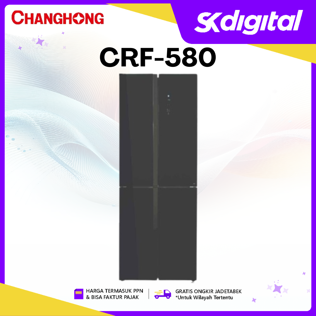 Kulkas Changhong CRF-580 Kulkas 2 Pintu Side by Side Black 451 Liter